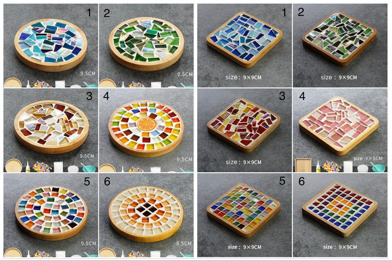 Mosaic Coaster Kit DIY Craft Kit Make Your Own Coaster Tray Etsy