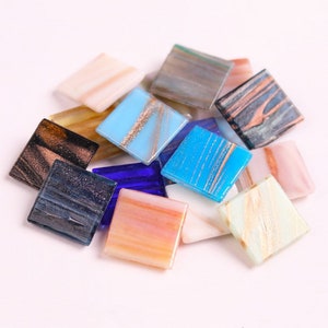 Mosaic glass pieces 2cm square multi colour vitreous mosaic tiles DIY craft supplies colorful glass pieces arts and crafts for kids adults
