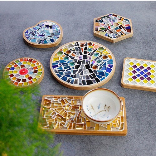 Mosaic Coaster Kit DIY Craft Kit Make Your Own Coaster Tray Etsy