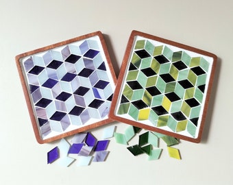 DIY craft kit for adults mosaic coaster kit diy coaster table decor home hobby craft kit for kids party housewarming stained glass kit
