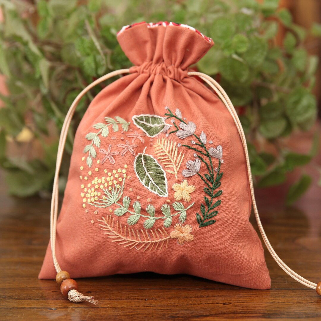 Gift Bag Embroidery Kit DIY Embroidery Pouch Beginner Handmade Etsy