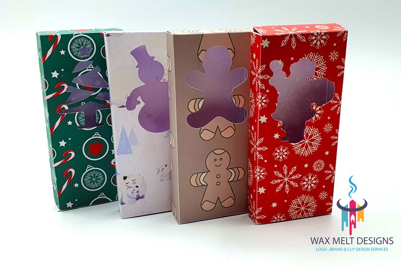 Christmas Wax Melt Snap Bar Packaging Set of 4 boxes Etsy