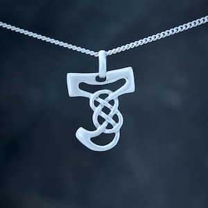 Pingente de nó celta - letra "J" - Eternity Infinity - prata esterlina 925 marcada - design celta Escócia-escocesa joias celtas