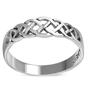 Celtic Knot Ring - Endless Loop Half Band - Celtic Jewellery Edinburgh - hallmarked 925 Sterling Silver