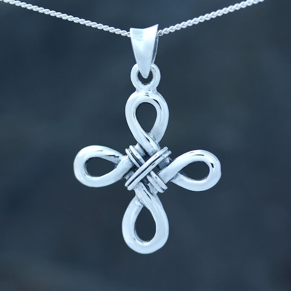 Keltisches Kreuz Anhänger- Sailor Knot- Gestempelt 925 Sterling Silber- Edinburgh, Schottland
