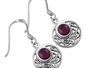 Orecchini da donna con nodo celtico con pietra di luna trinity