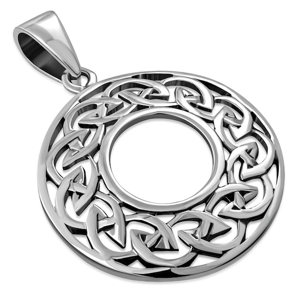 Celtic Knot Pendant-Open Circle Infinity Knot- Hallmarked 925 Sterling Silver- Edinburgh, Scotland
