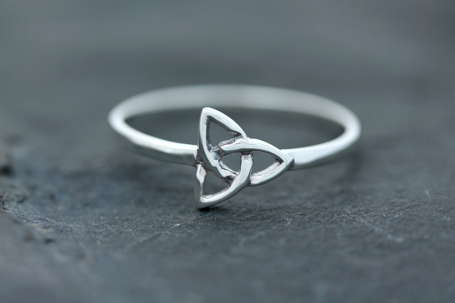 Celtic Knot Triquetra Trinity Ring - Dainty Thin Simple Balance -hallmarked 925 Sterling Silver-Scotland Edinburgh Design-Scottish Jewellery