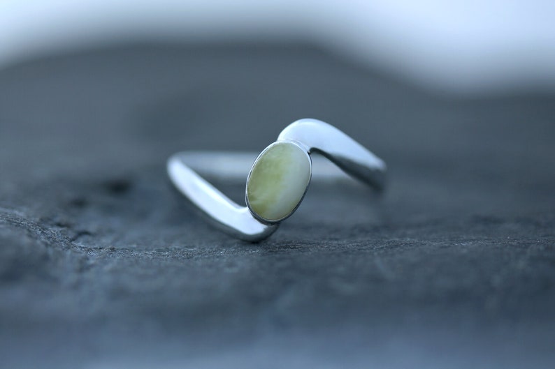 hallmarked 925 Sterling Silver Wave Scottish Marble Stone Ring Celtic Design Scotland Scottish Jewellery Edinburgh