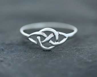 Keltischer Knoten Ring - Einzelstich - Punziertes 925 Sterling Silber - Scotland Edinburgh Design