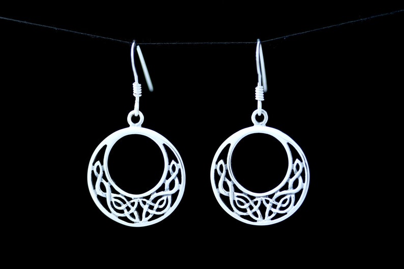 Half Moon Knot-Hallmarked 925 Sterling Silver-Edinburgh,Scotland Celtic Knot Earrings