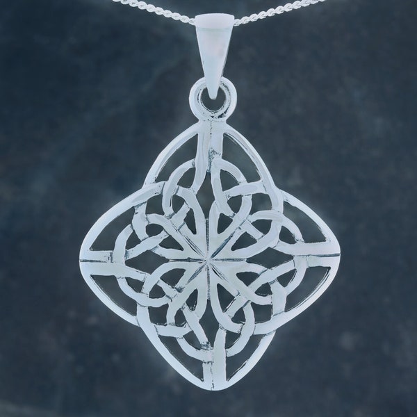 Celtic Knot Necklace Pendant - Four Seasons - Hallmarked 925 Sterling Silver - Celtic Design Scotland - Scottish Jewellery -