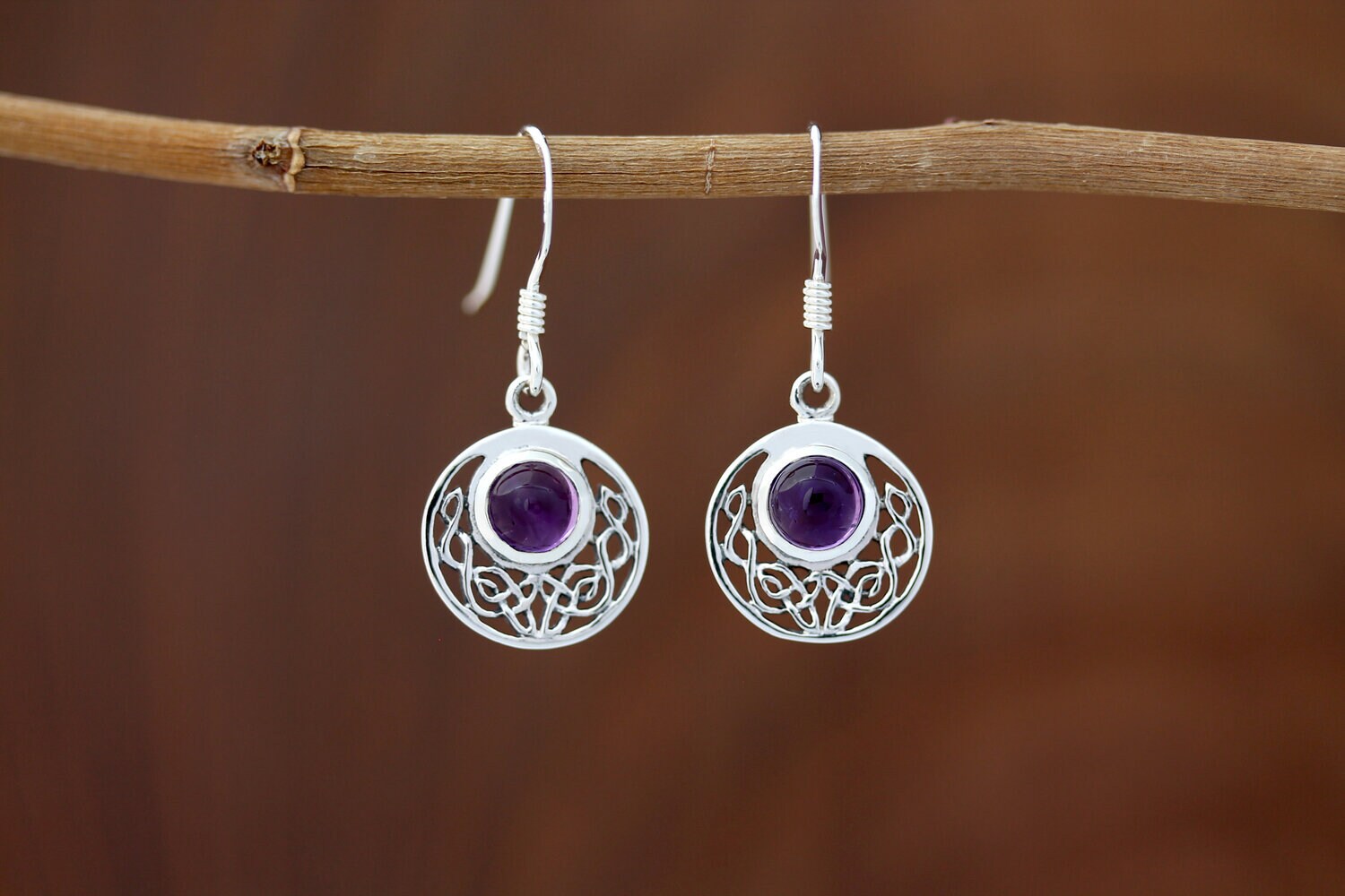 Orecchini A Goccia Luna Celtica – Argento Sterling 925 – Wicca Pagano – Nuovi