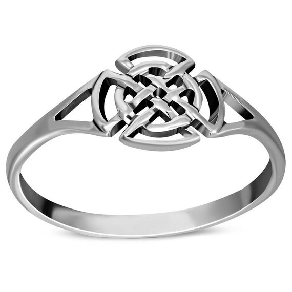 Celtic Knot Ring with 18K Gold Bead - The Irish Store