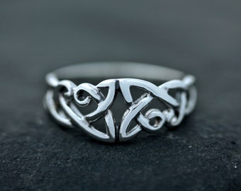 Celtic Knot Triquetra Trinity Ring -Complexed Infinity Union-hallmarked 925 Sterling Silver-Scotland Edinburgh Design - Scottish Jewellery