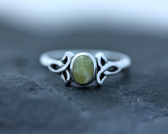 Scottish Marble Ring - Ribbon Trinity - Hallmarked 925 Sterling Silver - Hand Picked Natural Scottish Stone - Celtic Design Scotland