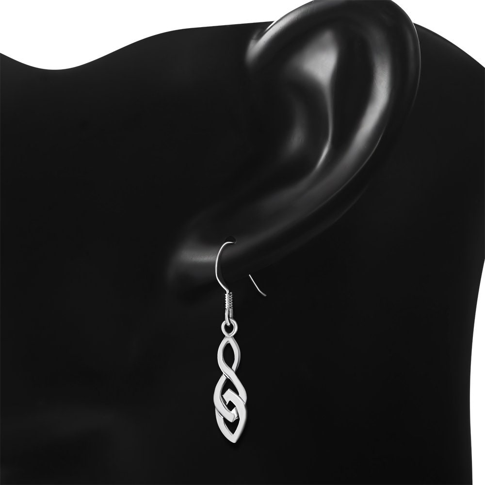 Orecchini A Gancio Goccia Orecchini Pendenti In Argento Sterling - Simbolo Triquetra Nodo Celtico, Stile Wicca/pagano Moonlight Mysteries