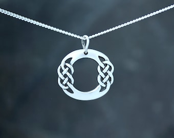 Celtic Knot Charm Pendant - Letter "O" - Eternity Infinity - Hallmarked 925 Sterling Silver-Celtic Design Scotland-Scottish Celtic Jewellery