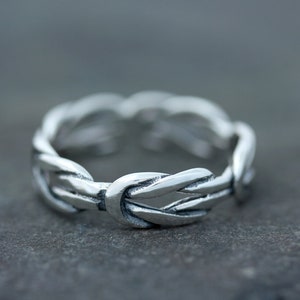 Celtic Knot Ring - Eternal Knot Band - Hallmarked 925 Sterling Silver - Scotland Edinburgh Design