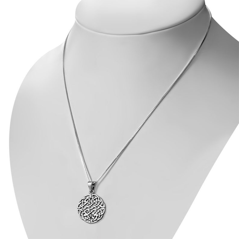 Scotland Celtic Knot Pendant Densely Knotted Shield Edinburgh Hallmarked 925 Sterling Silver