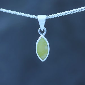 Scottish Marble Pendant With Hallmarked 925 Sterling Silver Chain - Small Almond Drop -Hand Picked Scottish Natural Stone-Scotland Jewellery