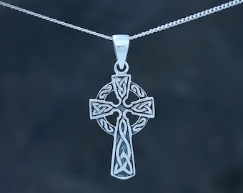Celtic Knotwork Cross Knotted Cross Pendant Necklace Adjustable Necklace Even Armed Cross