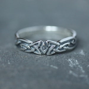 Celtic Knot Ring - Antique Style Celtic Arms  - Hallmarked 925 Sterling Silver - Scotland Edinburgh Design