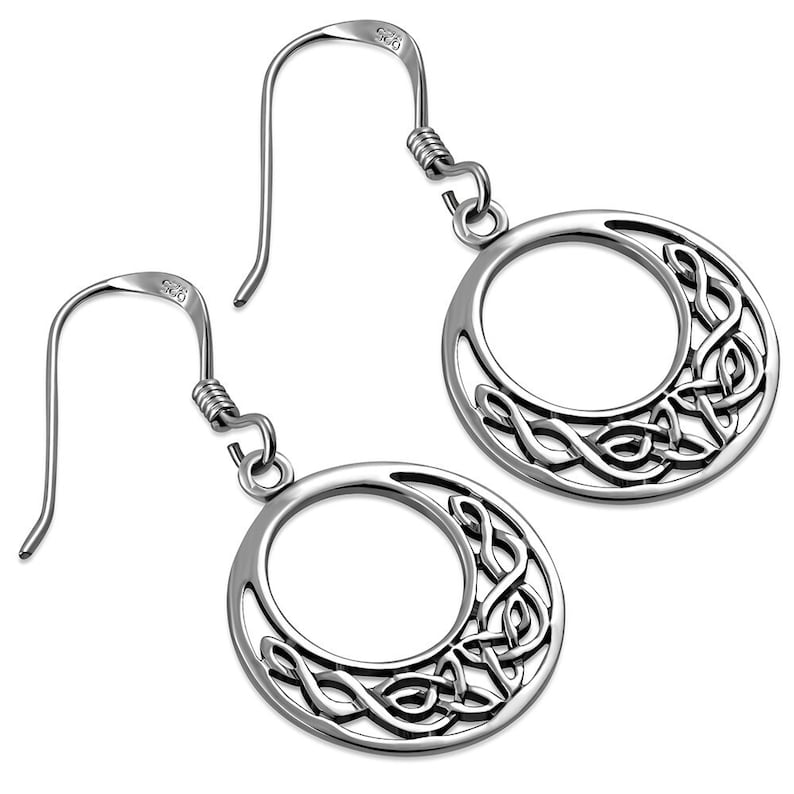 Half Moon Knot-Hallmarked 925 Sterling Silver-Edinburgh,Scotland Celtic Knot Earrings
