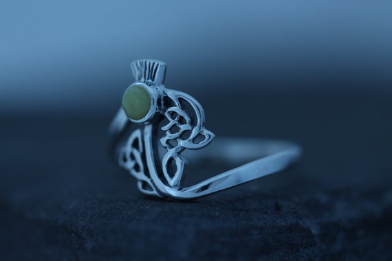 Bague En Argent 925 Avec Motif Chardon Celtique - Taille 5 à 13 - Bijou Fin écossais