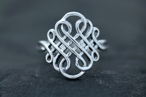 Celtic Knot Ring - Baroque Connection  - Scottish Jewellery Edinburgh - hallmarked 925 Sterling Silver