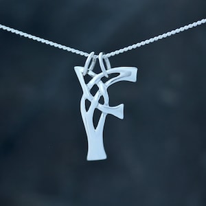 Pingente com nó celta - Letra "F" - Eternity Infinity - Prata esterlina 925 marcada - Design celta Escócia-Joias celtas escocesas