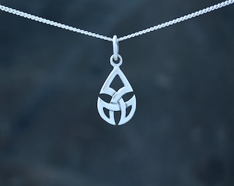 Keltische knoophanger - driepuntsschild, gestempeld 925 sterlingzilver, Edinburgh, Schotland