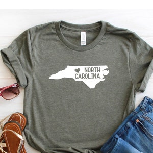 North Carolina Shirt Home State Shirt Love Home Shirt Graphic Tee Funny Shirt Personalized Shirt State Shirt
