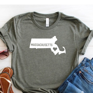 Massachusetts Shirt Home State Shirt Love Home Shirt Graphic Tee Funny Shirt Personalized Shirt State Shirt