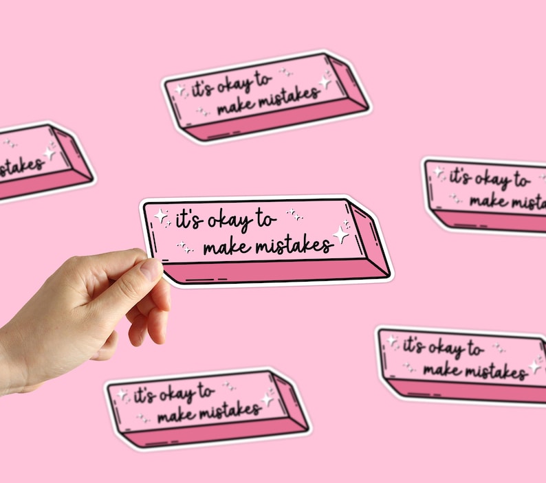 Past Mistake Visualization Sticker It's Okay to Make Mistakes Sticker Mental Health Sticker Water Bottle ...