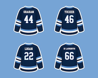 Garrett Graham, John Tucker, John Logan, Dean Di Laurentis Hockey Jerseys Stickers (Waterproof Vinyl) Off Campus Stickers
