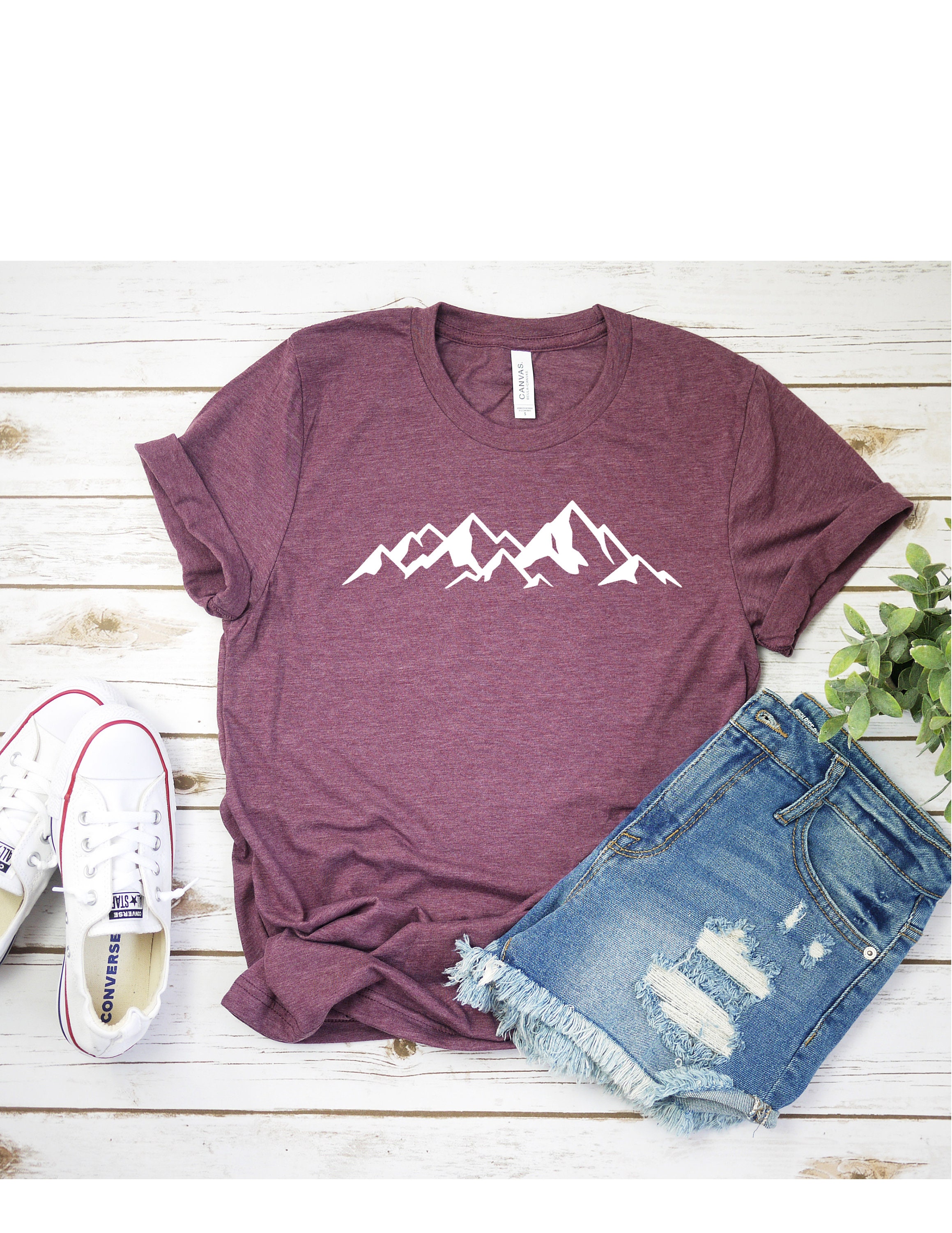 Mountain Range T Shirt Womens T-shirt Casual Top Graphic Tee - Etsy