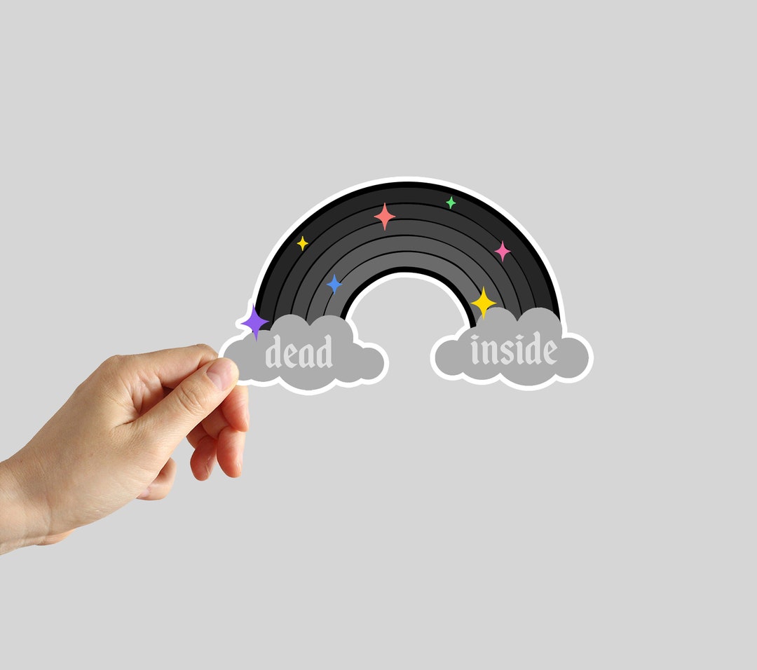 Dead Inside Sticker Rainbow Sticker Introvert Sticker Water Bottle ...