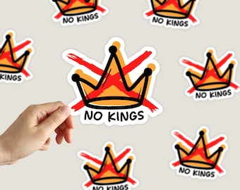 No Kings Sticker Resist Leftist Stickers Laptop Water Bottle Notebook Stickers Waterproof