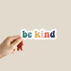 Be Kind Sticker Kindness Sticker Colorful Sticker Vintage Water Bottle Sticker Laptop Sticker Notebook Sticker image 1