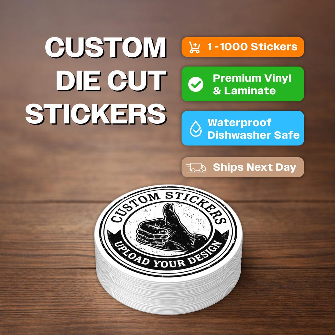Custom Logo Vinyl Stickers Die Cut, Water Proof Personalized Decals ...