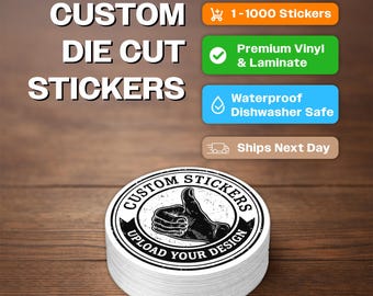 Custom Logo Vinyl Stickers Die Cut, Water Proof Personalized Decals Your Custom Text