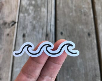 Waves Sticker Surfer Dude Sticker Adventure Travel Explore Hiking Camping Sticker Traveler Water Bottle Notebook Laptop Stickers