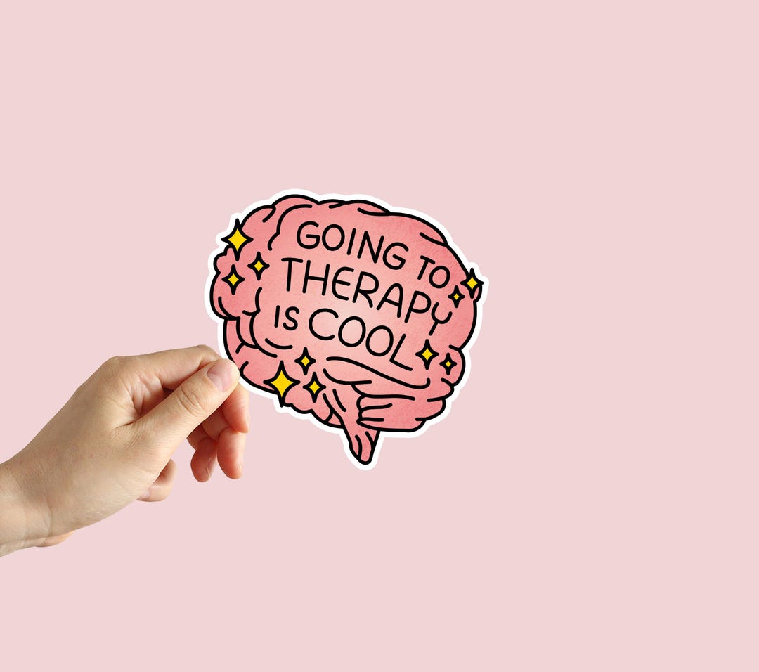 Going to Therapy is Cool Sticker Get Help Feel Better Water Bottle ...