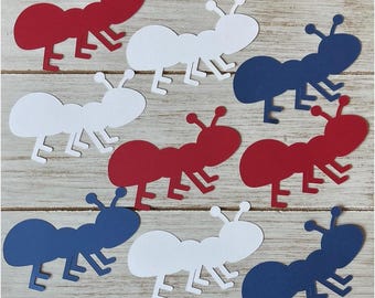 Patriotic Paper Ant Cutouts - 30 pcs, Red White and Blue Party & Table Decor