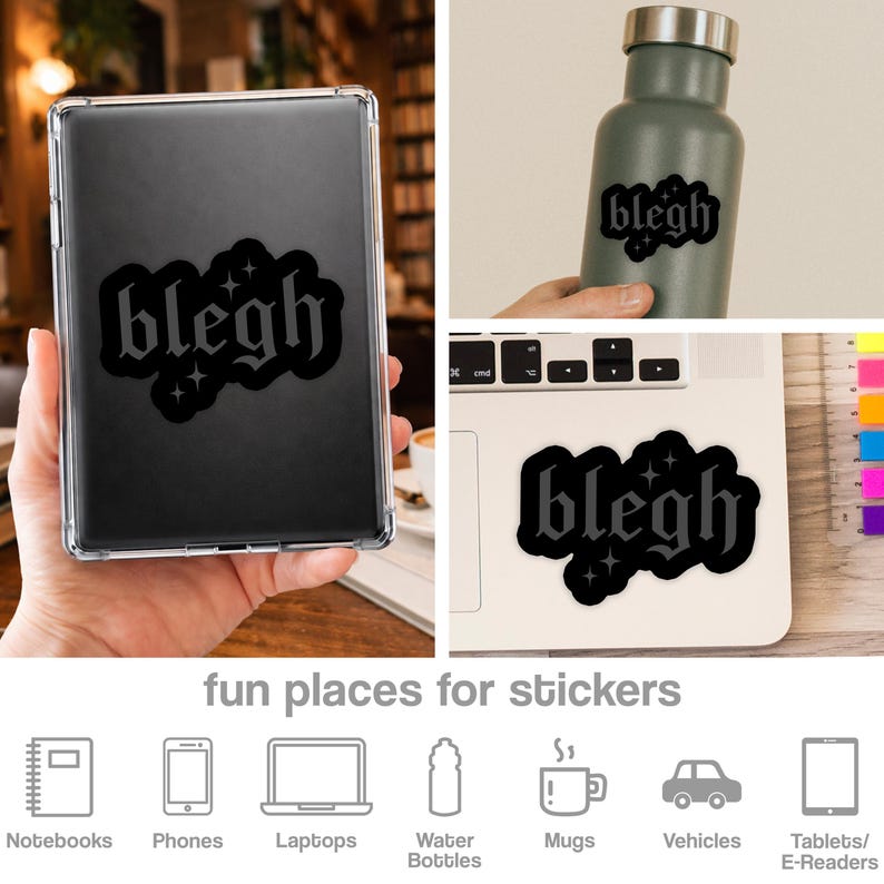 Blegh Sticker Metal Emo Goth Alternative Stickers Funny Meme ...