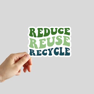 Reduce Reuse Recycle Sticker Climate Change Sticker Water Bottle Laptop Phone Car Notebook Sticker zdjęcie 1