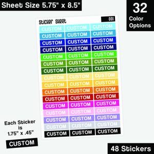 Small CUSTOM Personalized Planner Notebook Calendar Stickers Reminder Stickers Word Stickers Small Stickers
