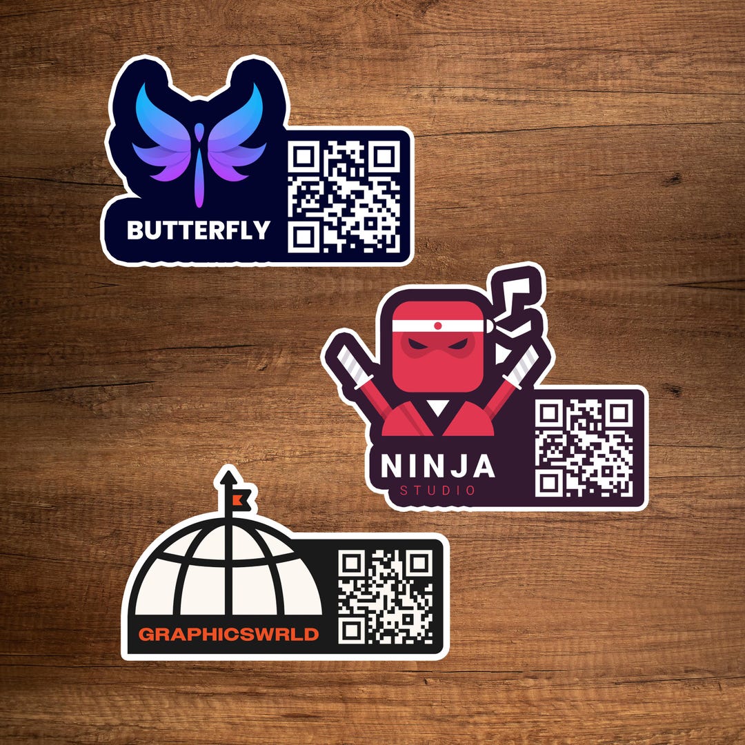 Custom Qr Sticker Designs Custom QR CODE Vinyl Stickers Die Cut, Water Proof Personalized Decals ...