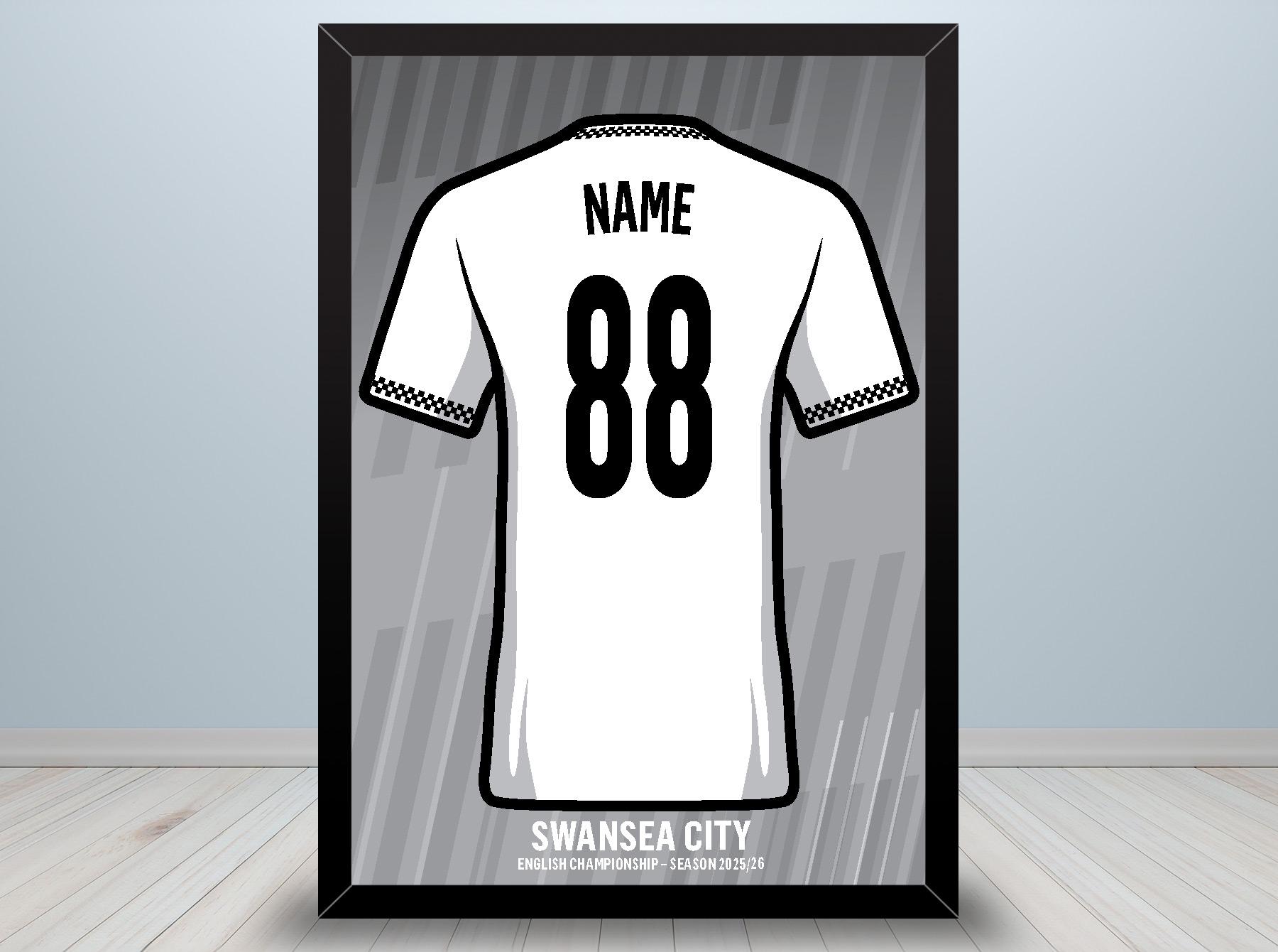 Impression Personnalisée Fan Swansea City – Cadeau D'anniversaire Foot, œuvre D'art Unique